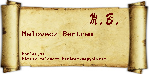 Malovecz Bertram névjegykártya